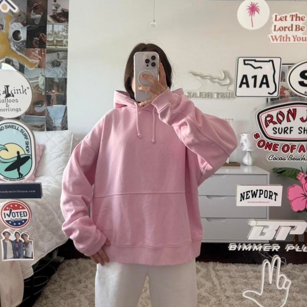 baby‎ pink plain hoodie